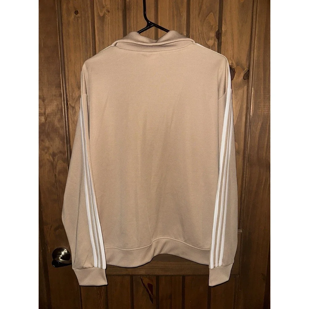 Adidas Men Originals Funnel Neck Track Top Jacket Beige IX5215 Adicolor Size M - Picture 4 of 4